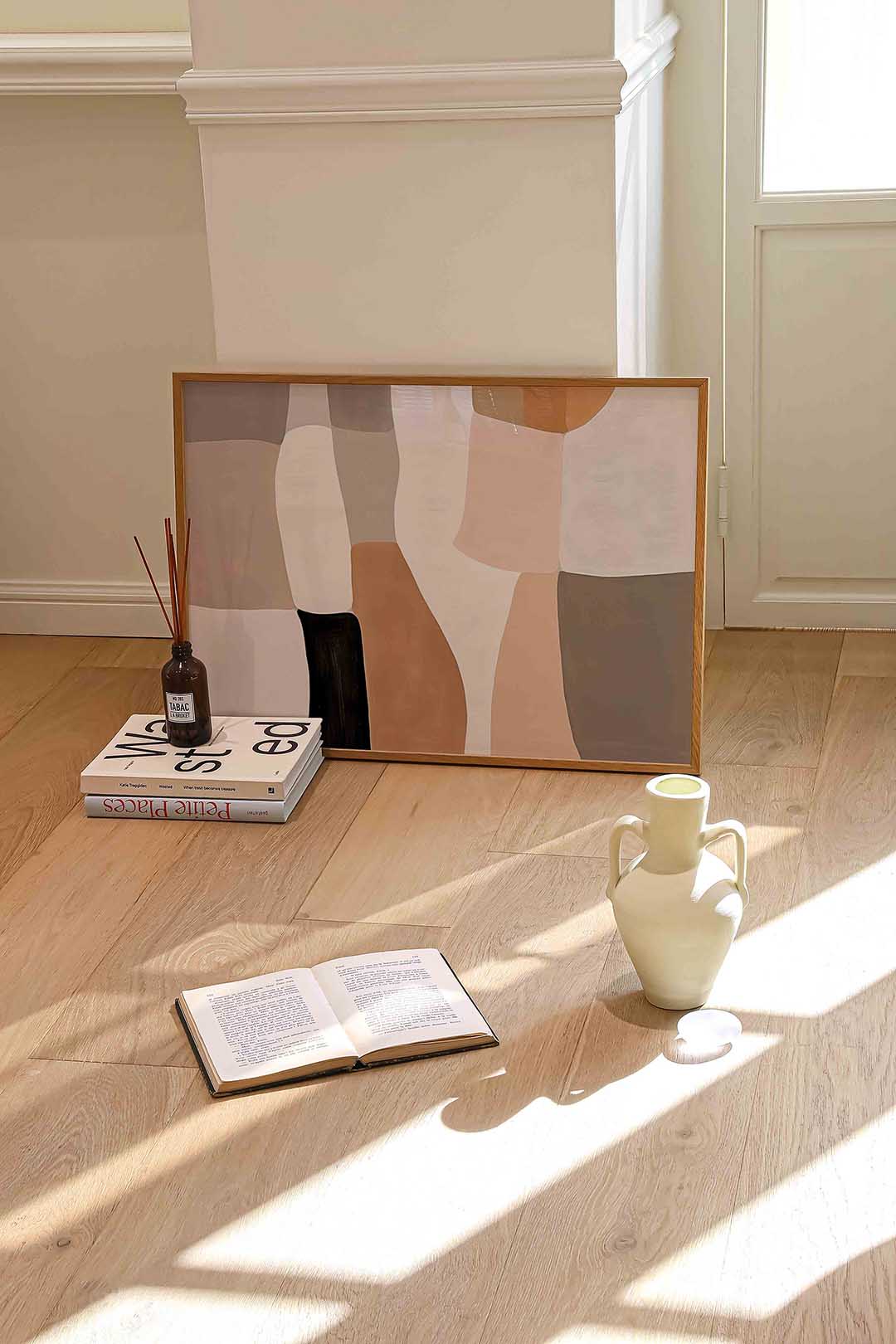 Abstracte vormen – liggende kleurrijke abstracte wanddecoratie van WallArtistic