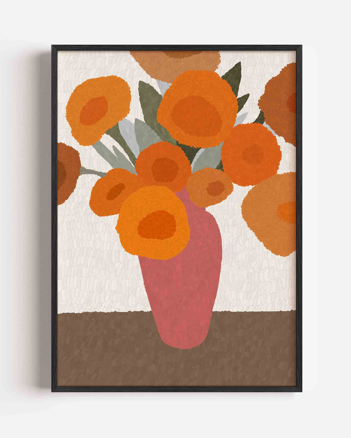 Bloemen in vaas – hedendaagse illustratie portret poster als wanddecoratie