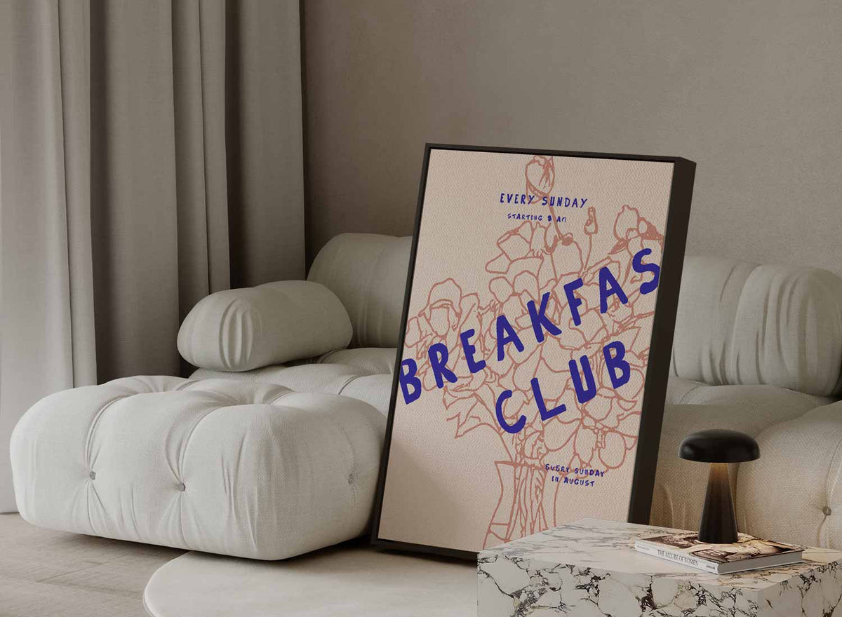 Breakfast Club Zondagochtend Poster – plexiglas wanddecoratie in portret formaat