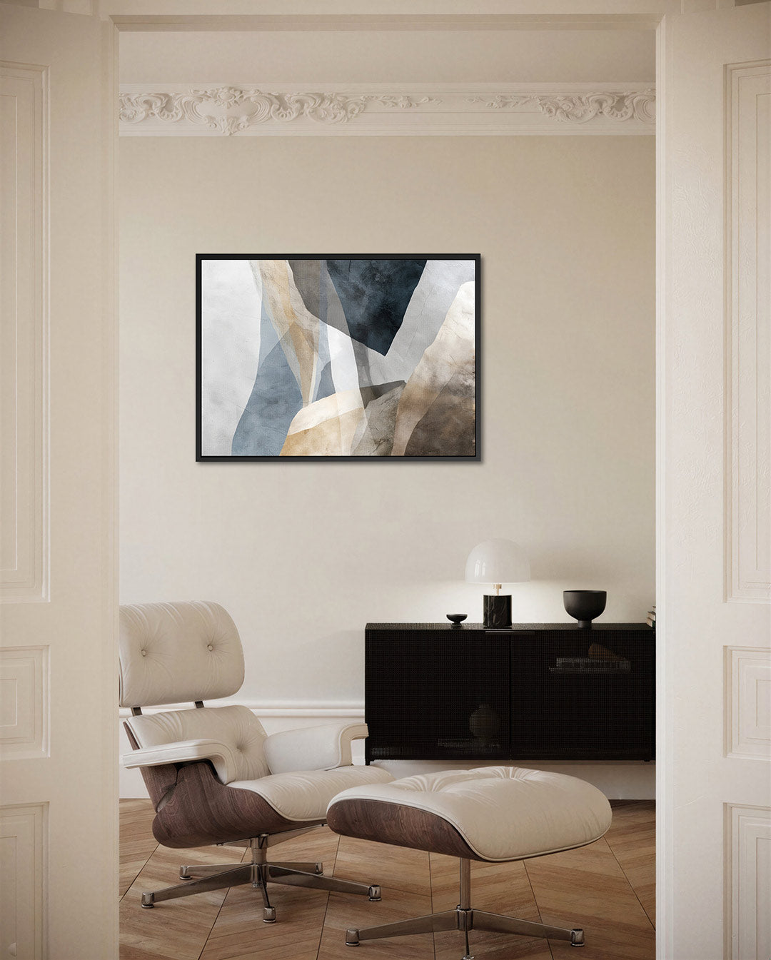 Gelaagde vormen compositie – Gelaagde – liggende wanddecoratie