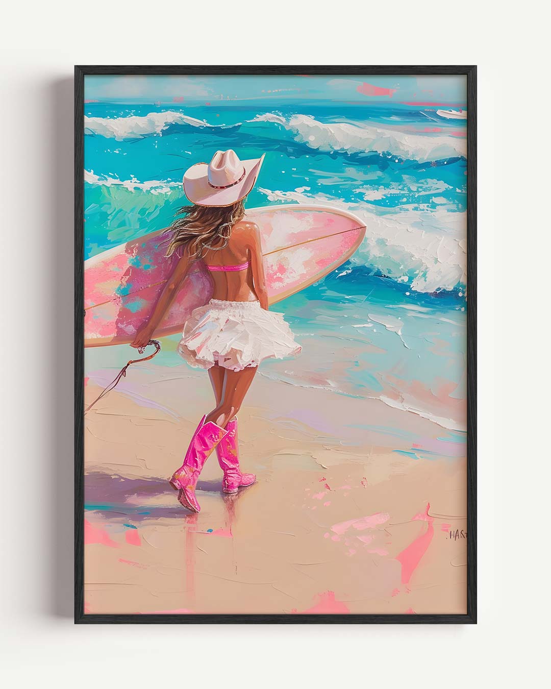 Strandavontuur – Popart en Streetart portret poster als wanddecoratie