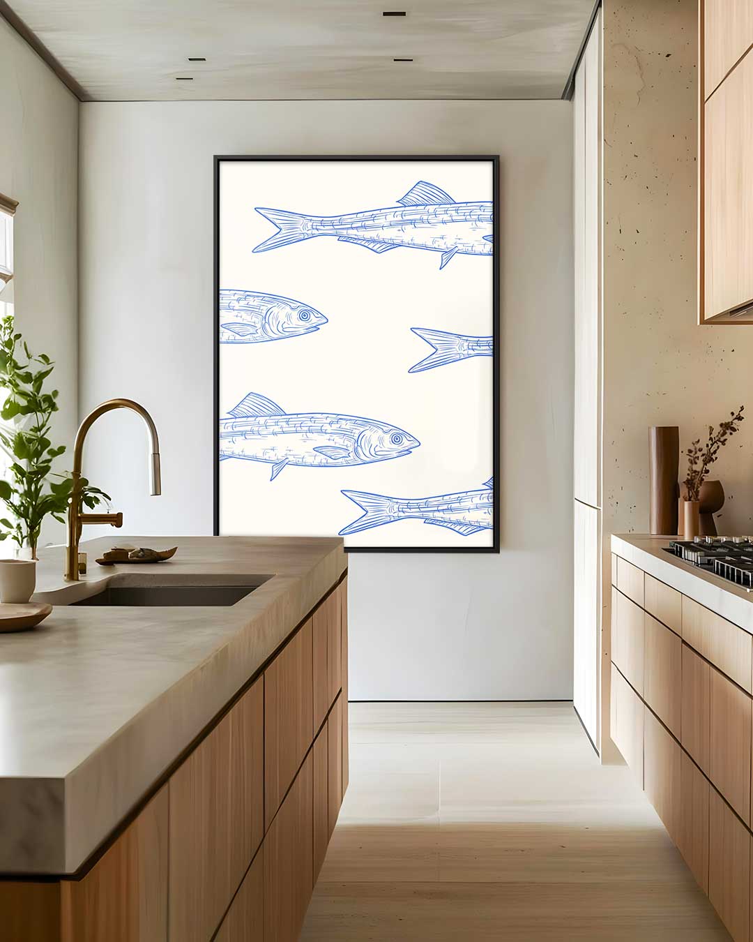 Kunstzinnige Vissenpatroon – staand kunstwerk voor modern interieur
