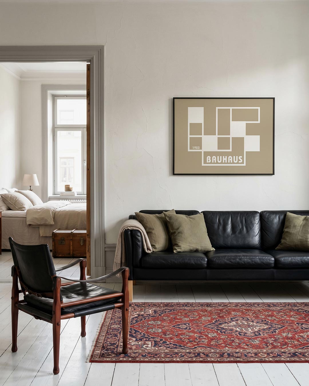 Vorm en vlakverdeling – geometrische Bauhaus poster in liggend formaat