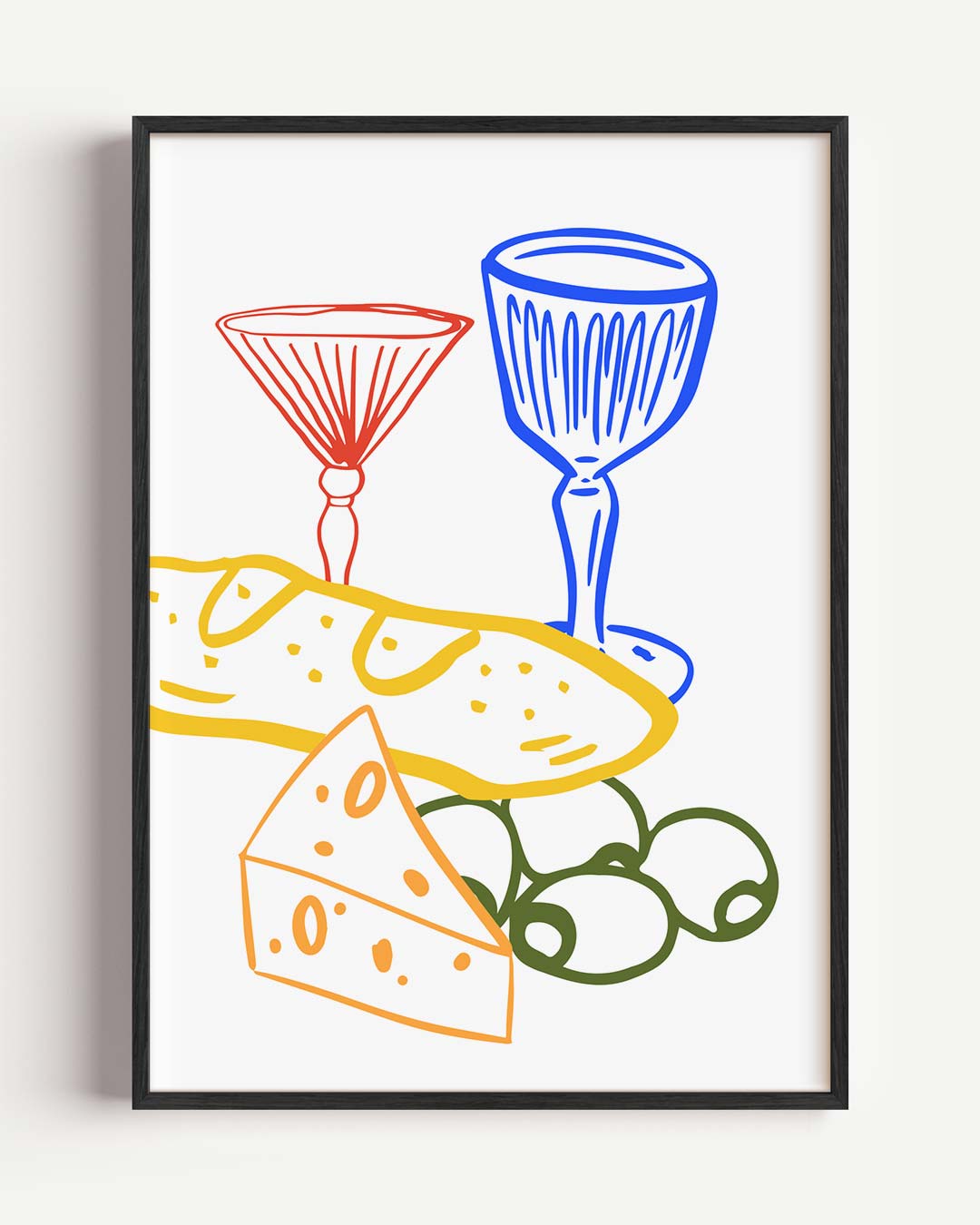Gezellige Borrelavond – keuken portret poster als wanddecoratie