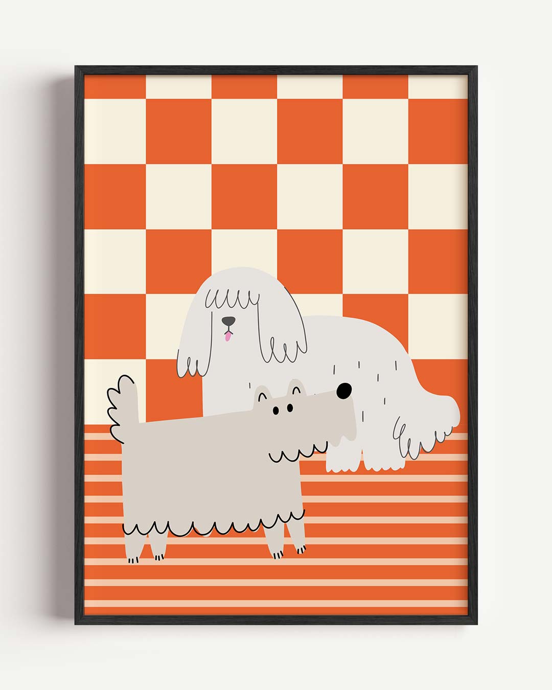 Charmante Hondenvrienden – kids portret poster als wanddecoratie