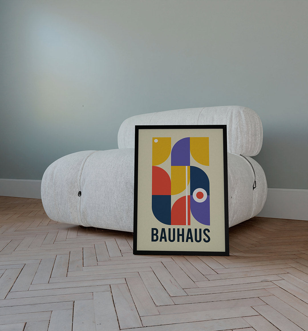 Vormen en vlakkenspel – staande Bauhaus poster voor aan de muur