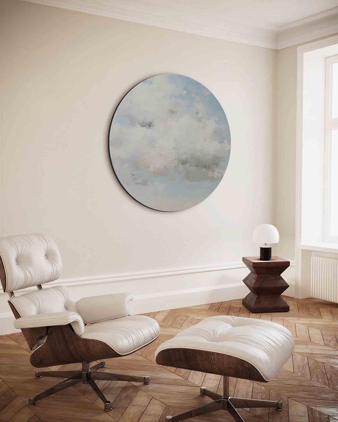 Lucht en wolken – moderne ronde wanddecoratie van WallArtistic