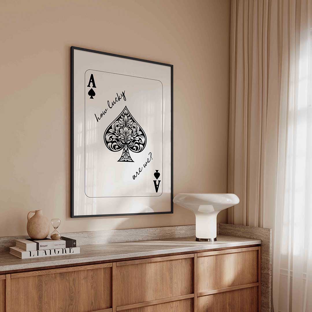 Schoppen aas – kleurrijke Pop Art poster in staand formaat