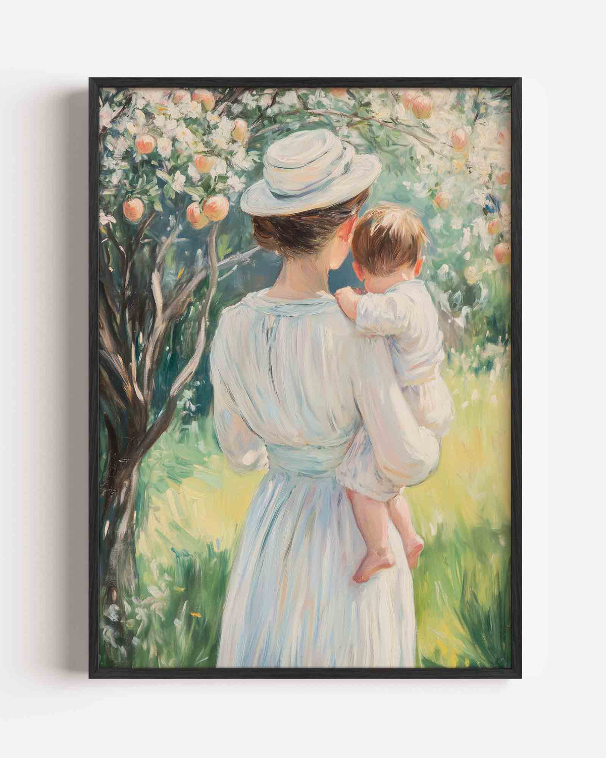 Moeder en kind onder boom – kids portret poster als wanddecoratie