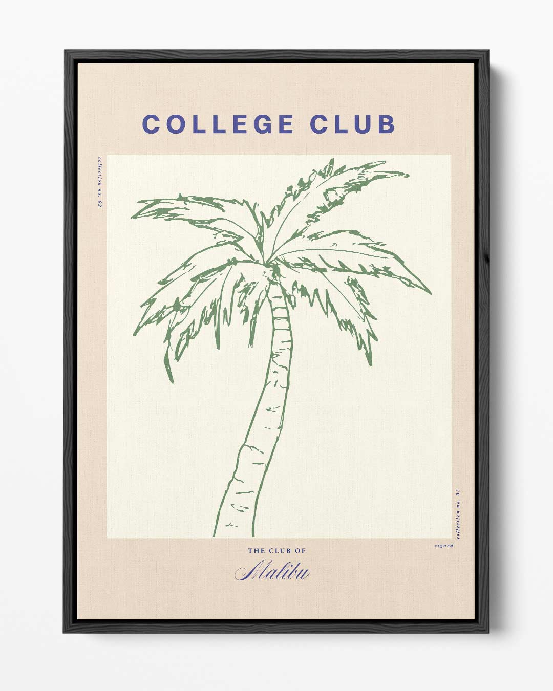 College Club Palmboom Art Print – portret kunstwerk als wanddecoratie