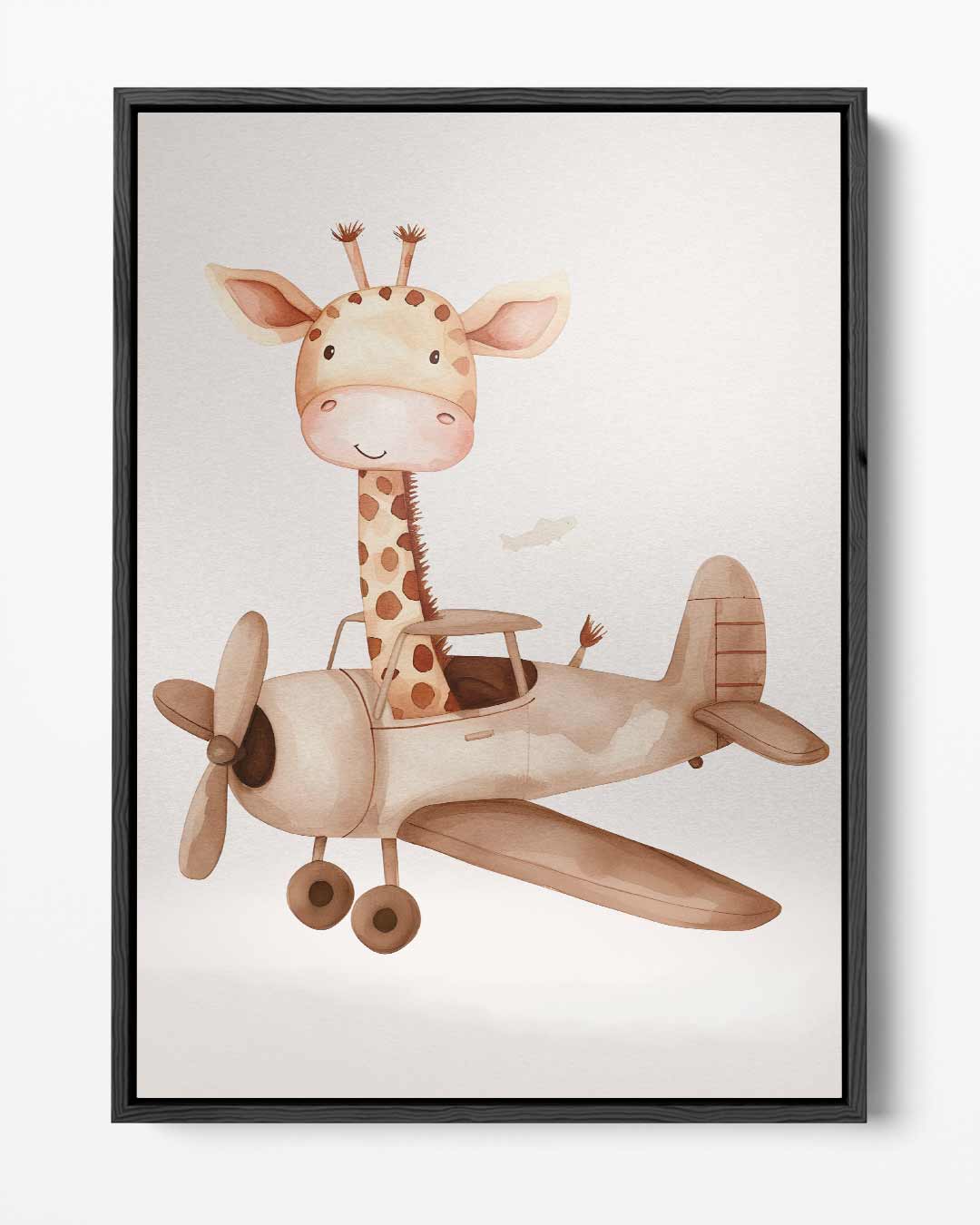 Luchtige Giraffevlieger – portret kunstwerk als wanddecoratie