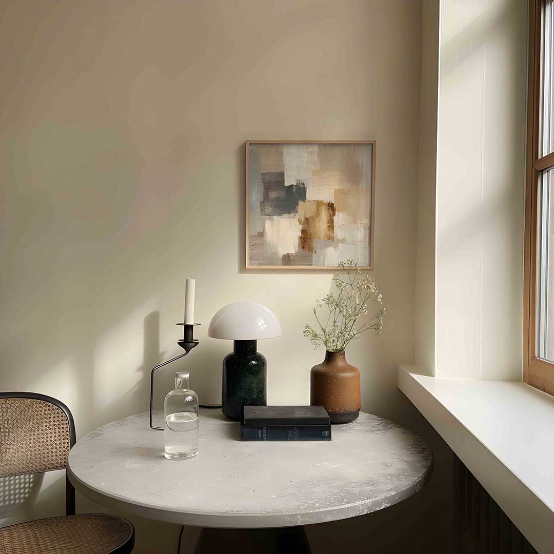 Abstracte beige en grijze vlakken – textuur poster in vierkant formaat