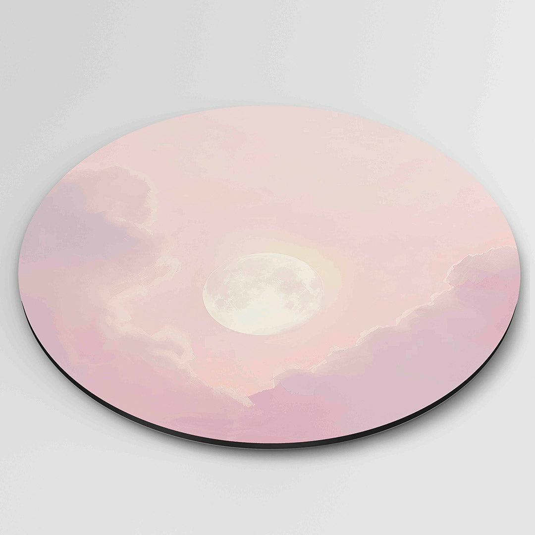 Maan en wolken – moderne ronde wanddecoratie van WallArtistic