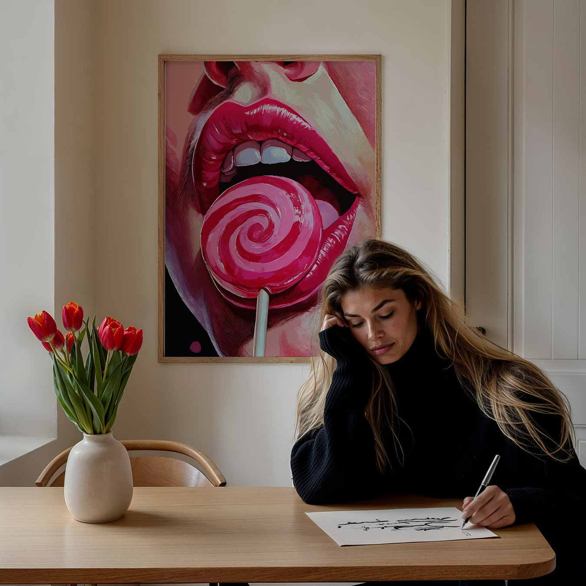 Lollipop Lips Poster II – Popart poster als moderne urban wanddecoratie