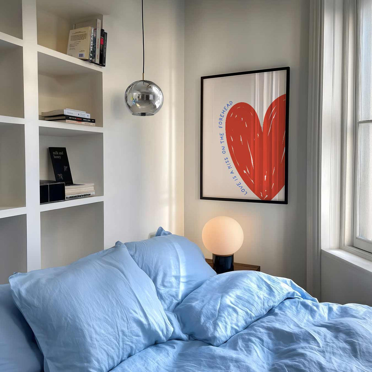 Liefdevolle Kus Voorhoofd – zomer poster als frisse staande wanddecoratie