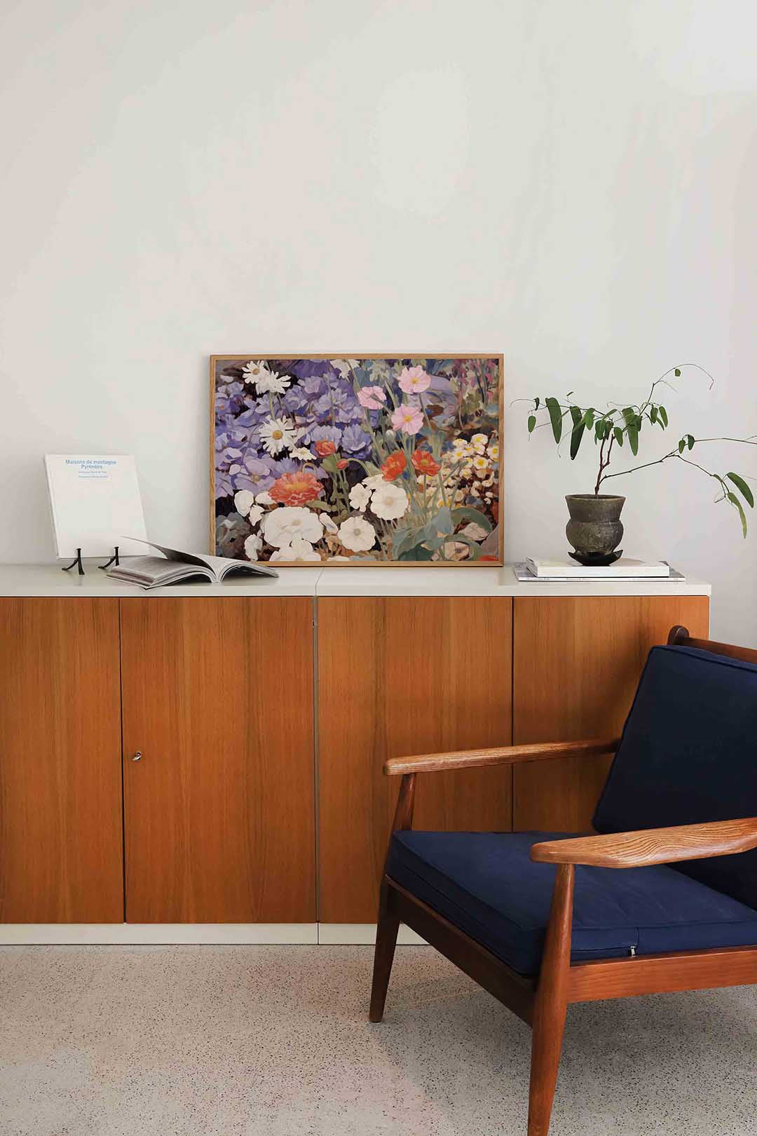 Bloemenpracht – liggende bloemen wanddecoratie van WallArtistic