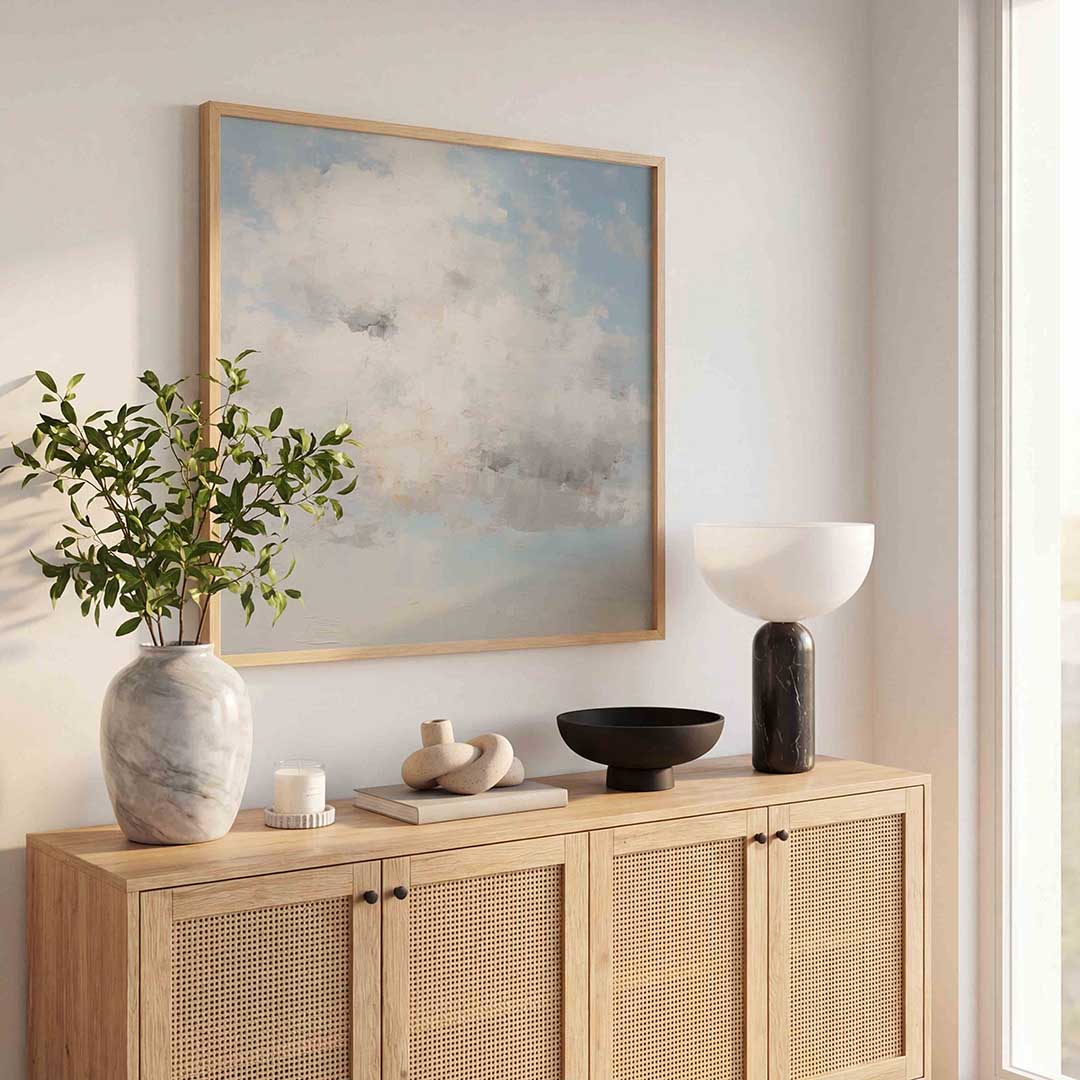 Wolkachtige lucht – kunst en design poster in vierkant formaat