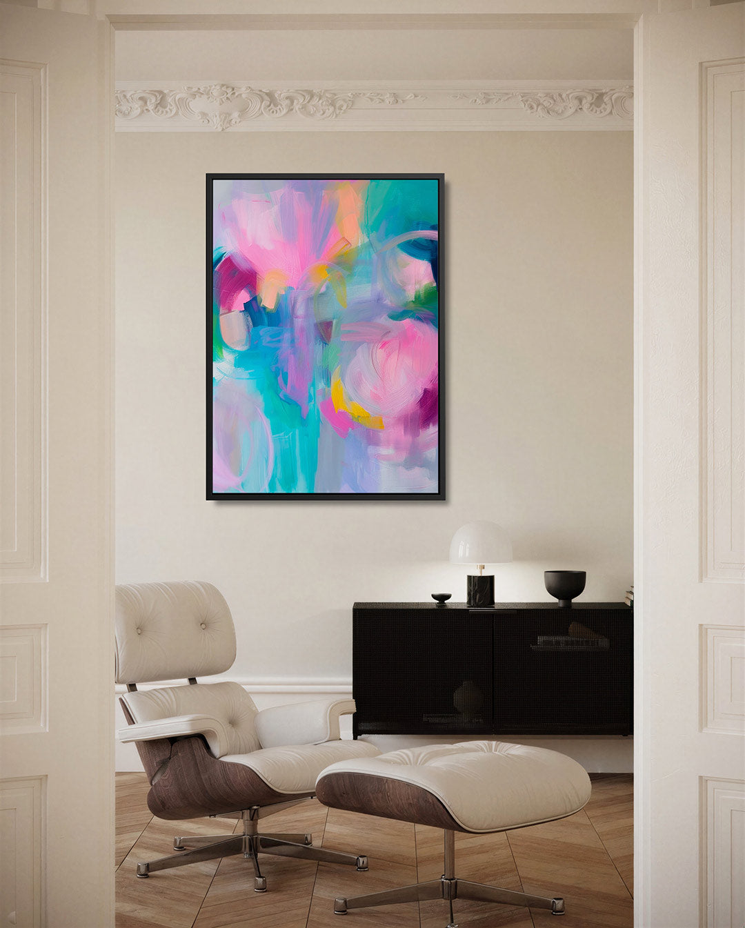 Kleurrijke vormen – staand wanddecoratie kunstwerk