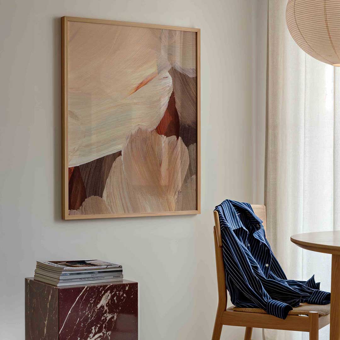 Abstracte penseelstreken – artistieke poster in staand formaat