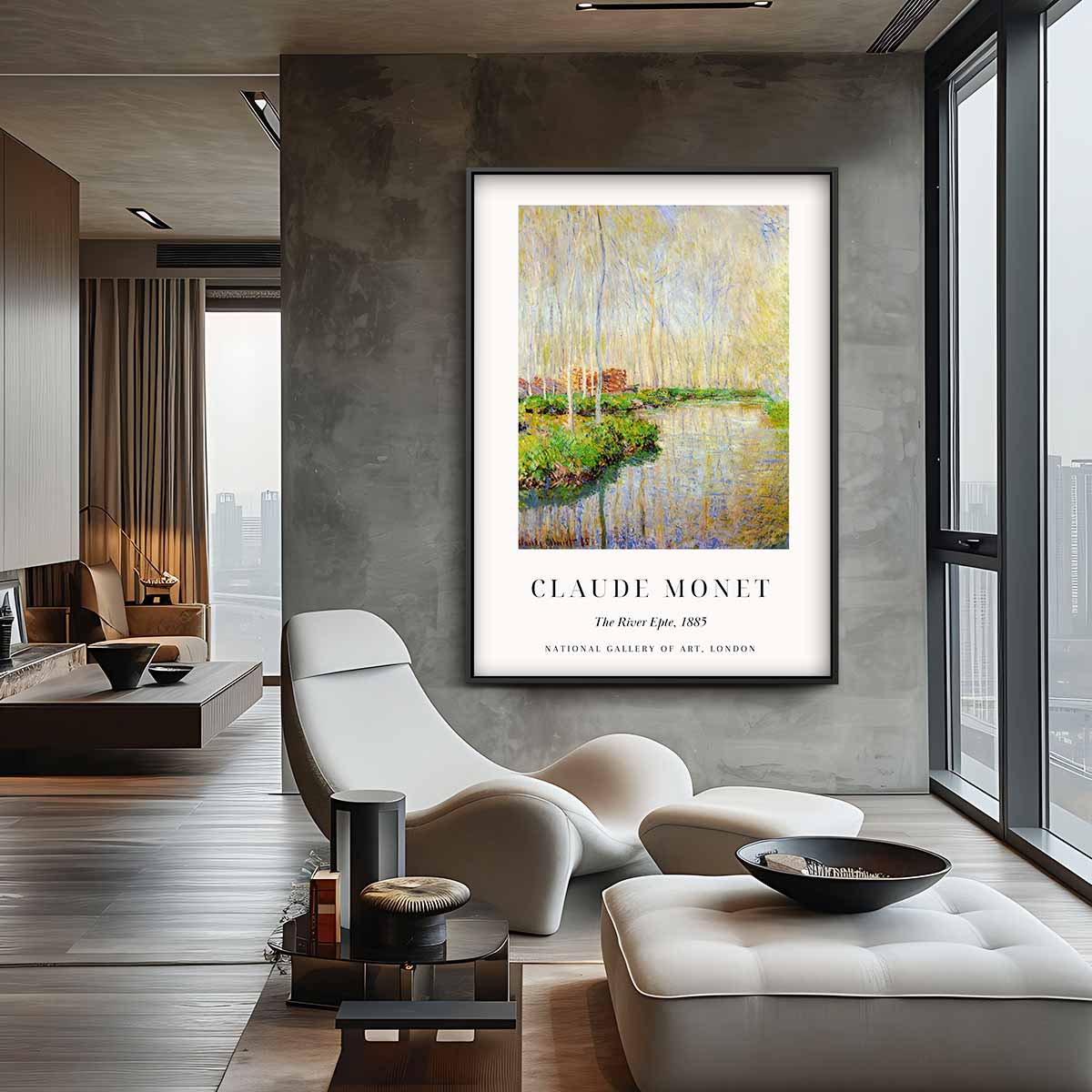 De Rivier Epte, 1885 – dibond wanddecoratie in staand formaat