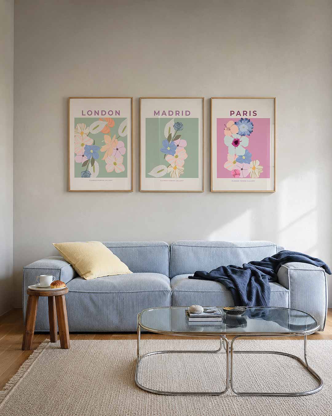 Bloemenpracht posterset – tweede productweergave – deze posterset toont een speelse verzameling van bloemen in