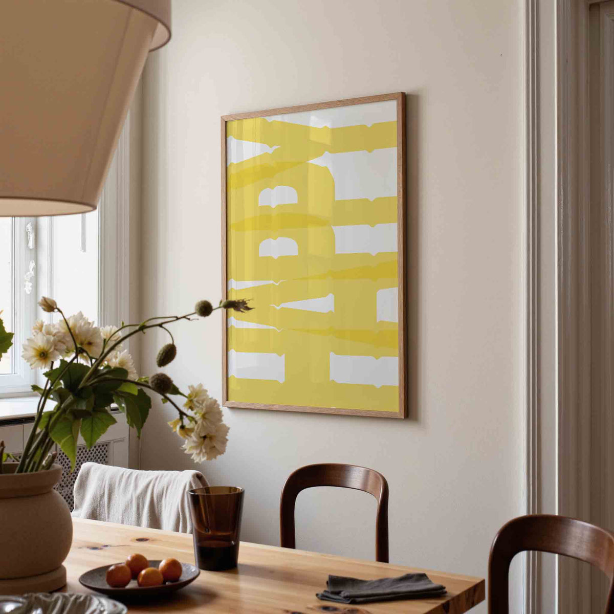 Geel patroon – eigentijdse illustratie poster in staand formaat
