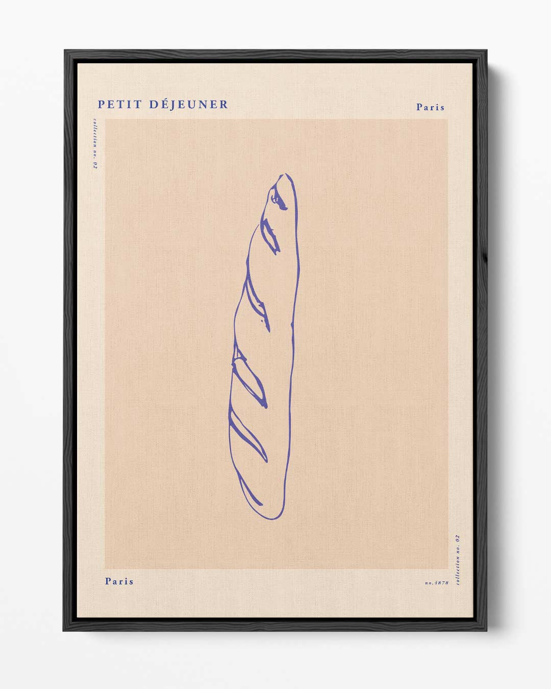 Minimalistische Baguette Illustratie – portret kunstwerk als wanddecoratie
