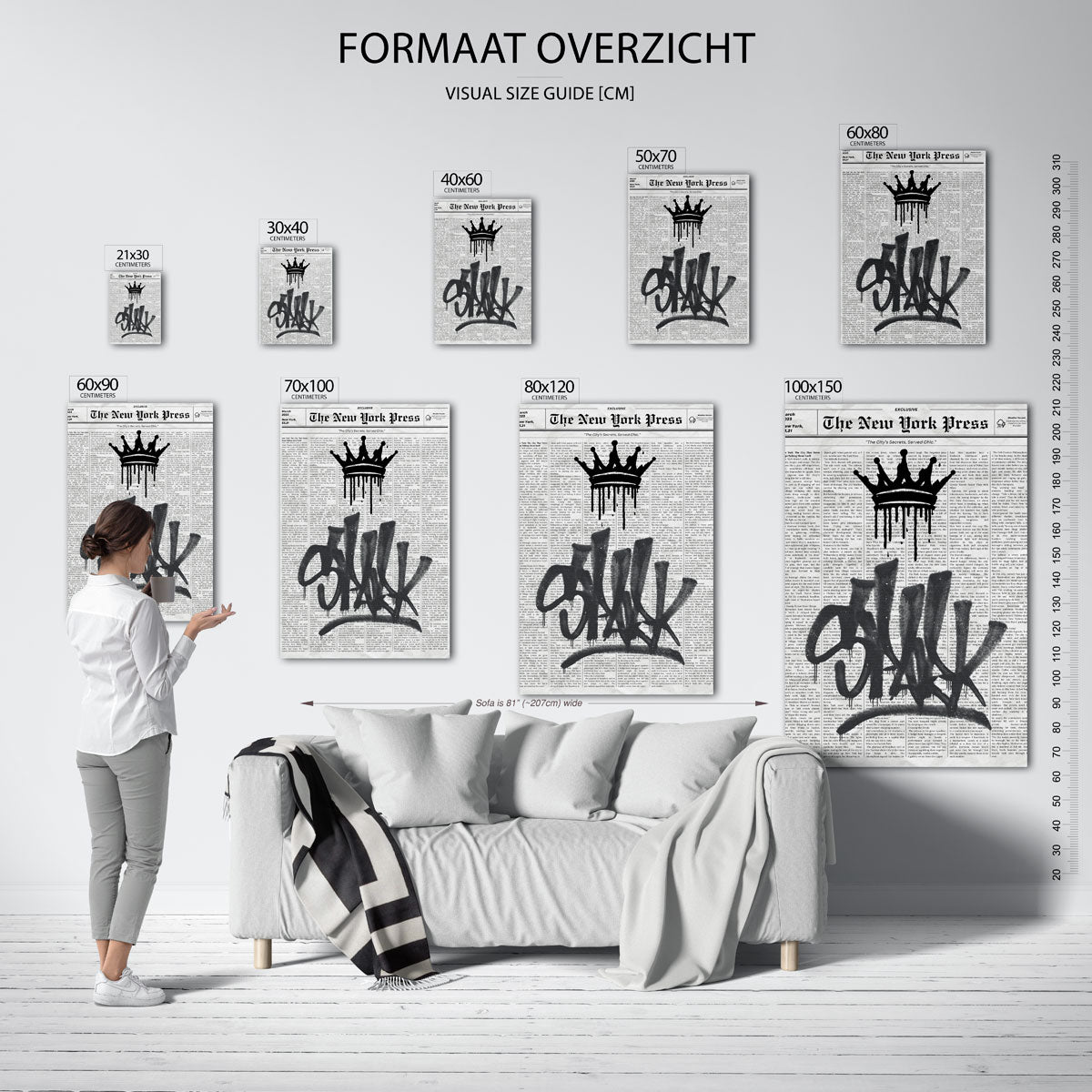 Krant met kroon – staande muurposter in Pop Art stijl