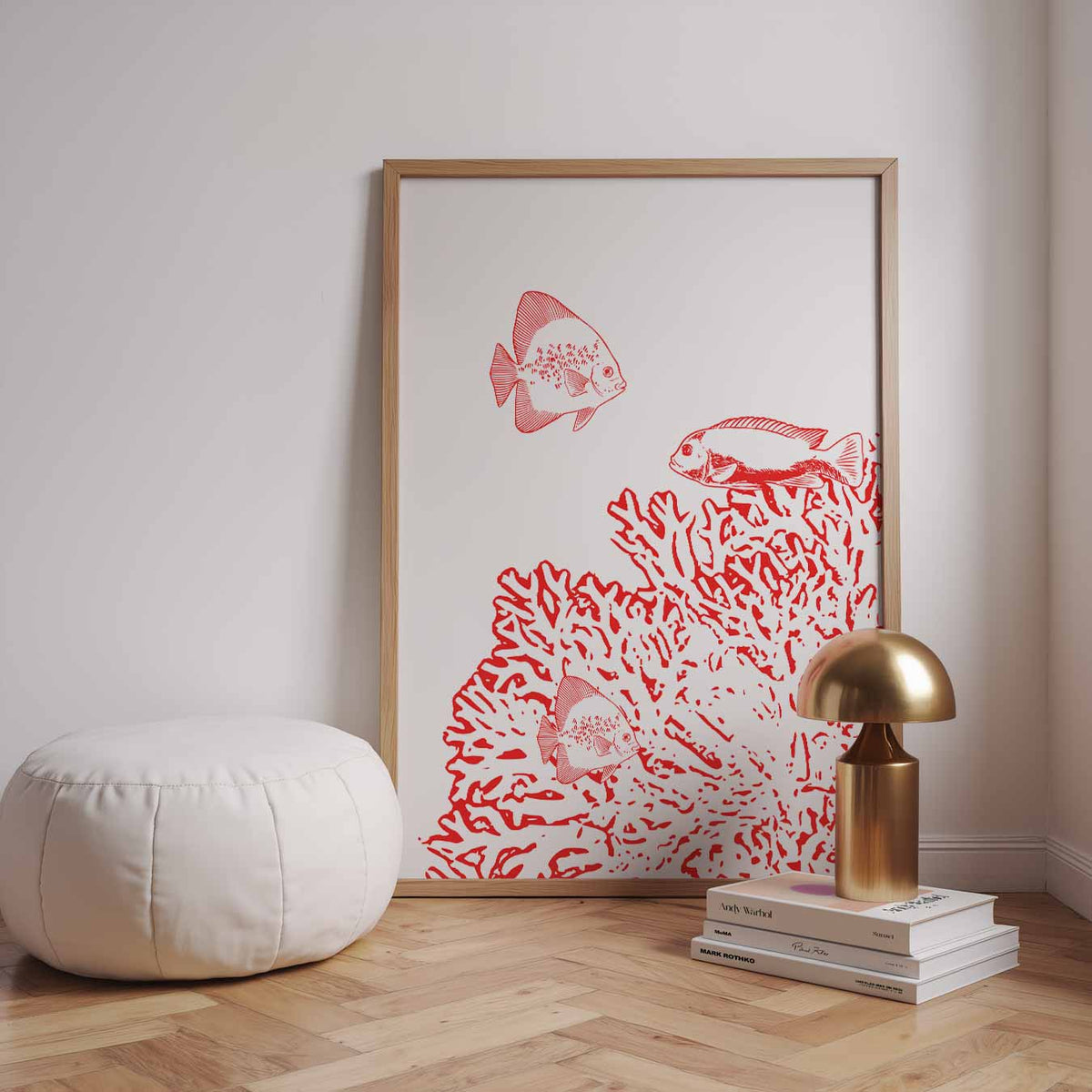 Retro Onderwaterwereld – dierenillustratie als portret poster