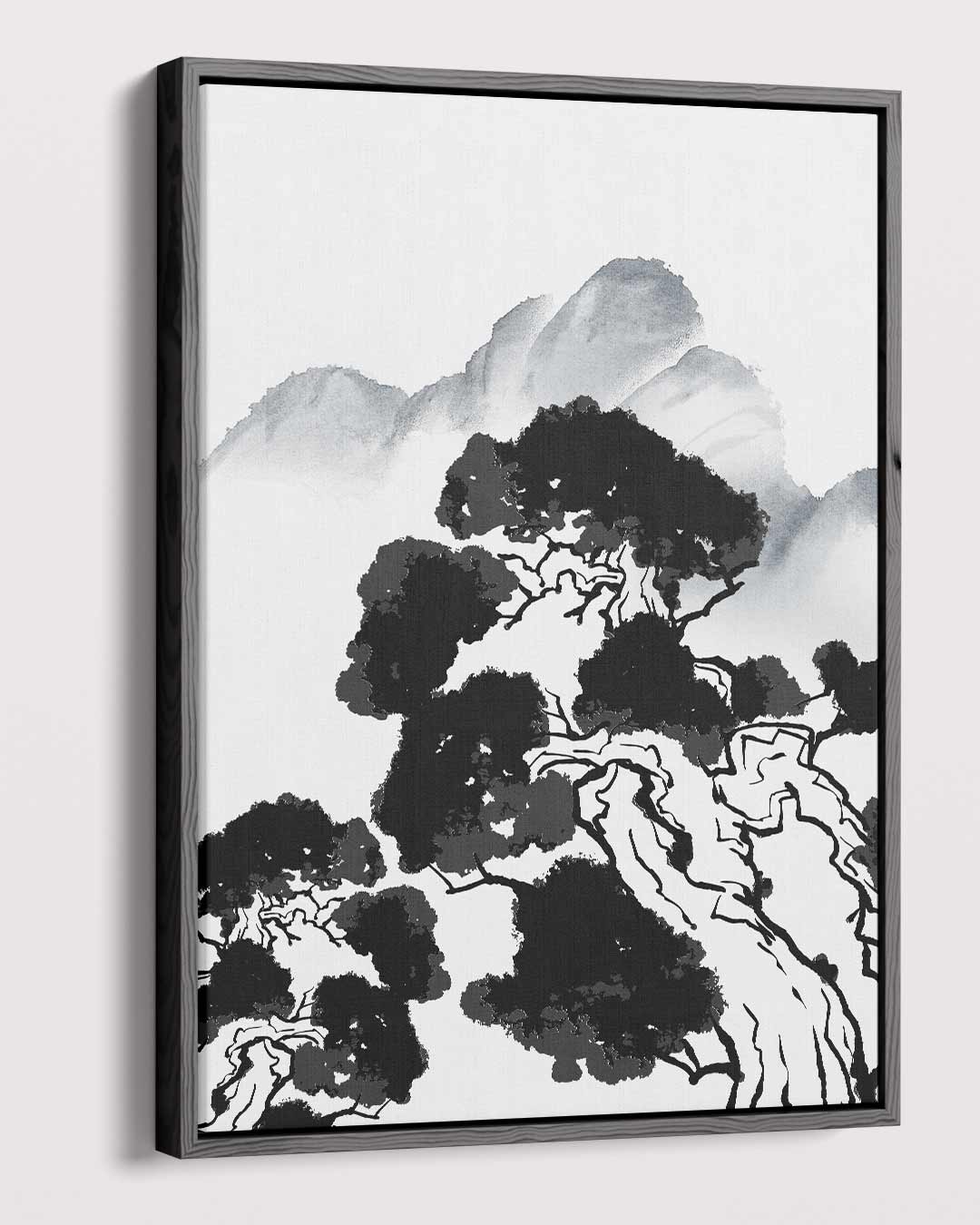 Berglandschap in Oosterse Stijl – dibond kunstwerk als wanddecoratie