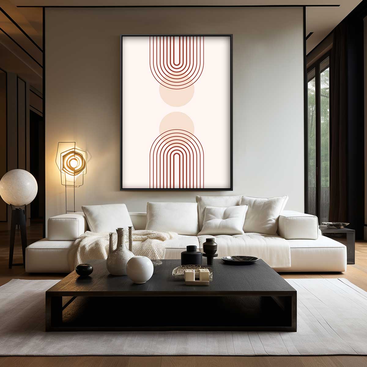 Retro Geometrisch Wandkunst – staand kunstwerk voor modern interieur