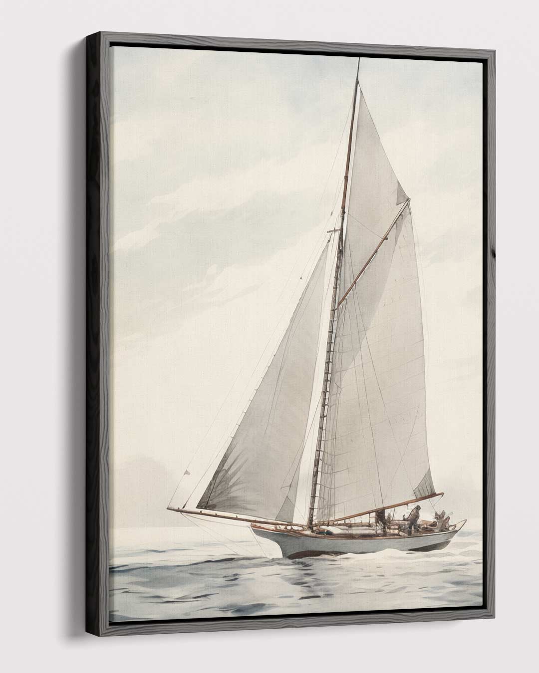 Zeilavontuur op open water – canvas wanddecoratie in portret formaat