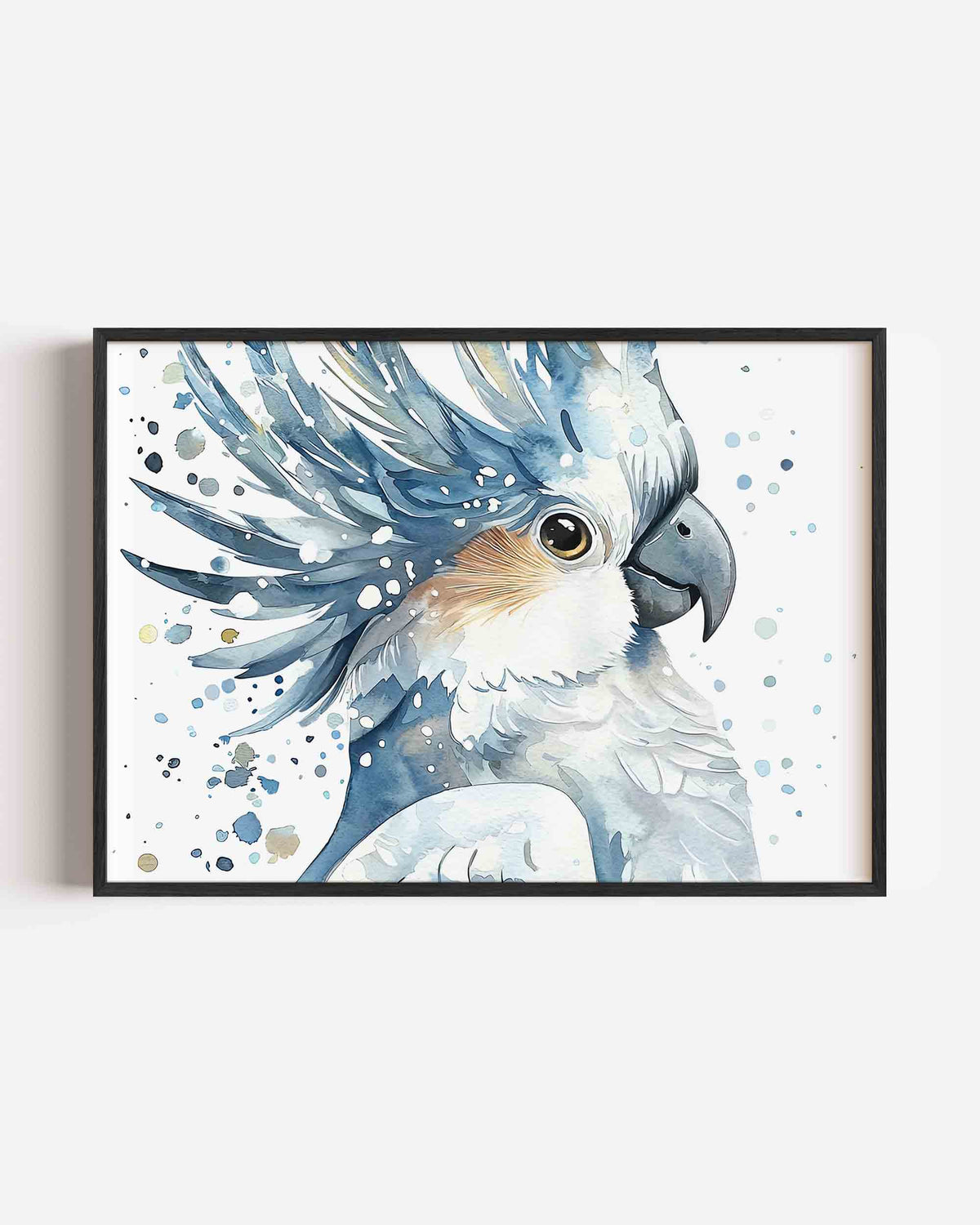 Papegaai met blauwe veren – dieren landscape poster als wanddecoratie