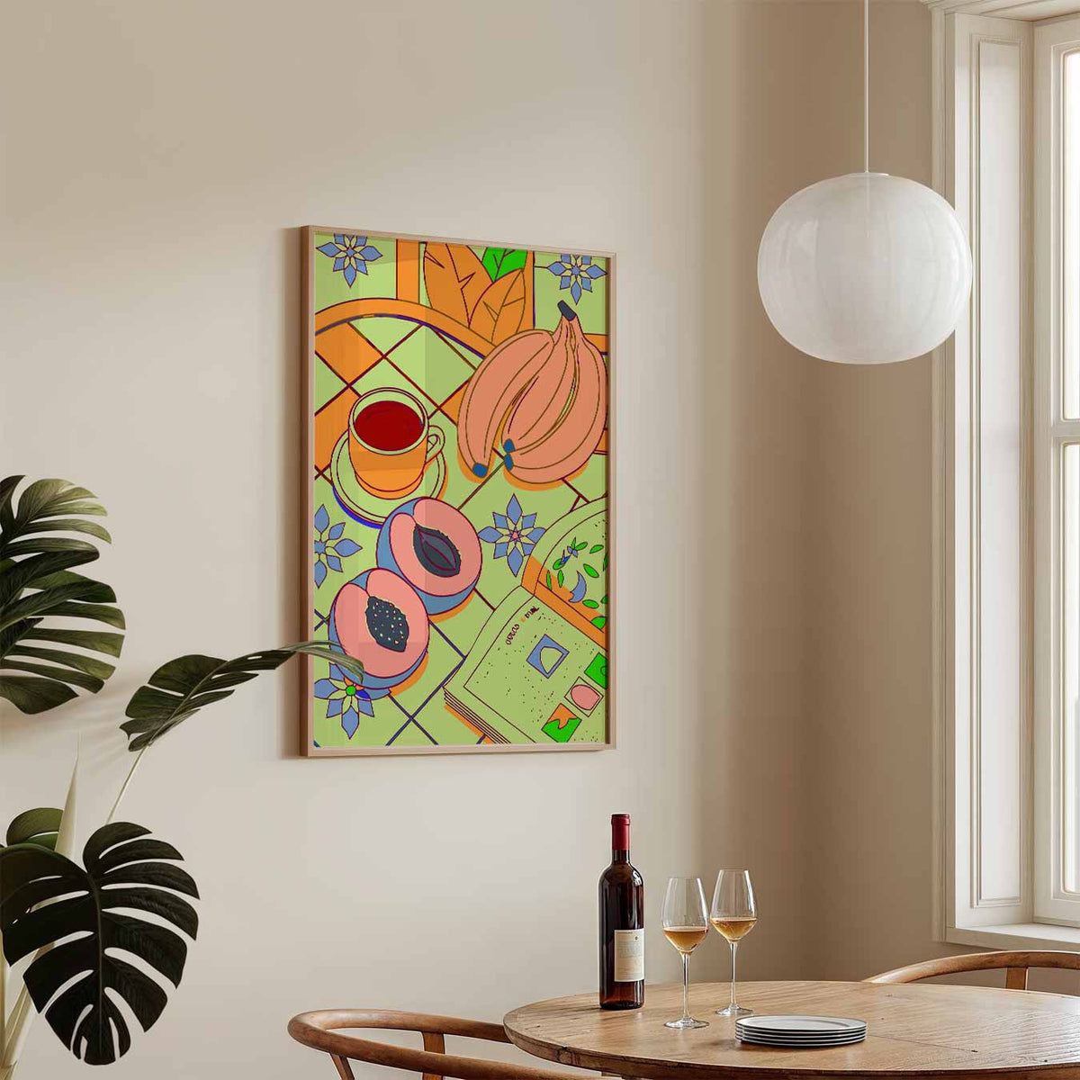 Kleurrijk Ontbijt Moment – keukenposter in staand formaat