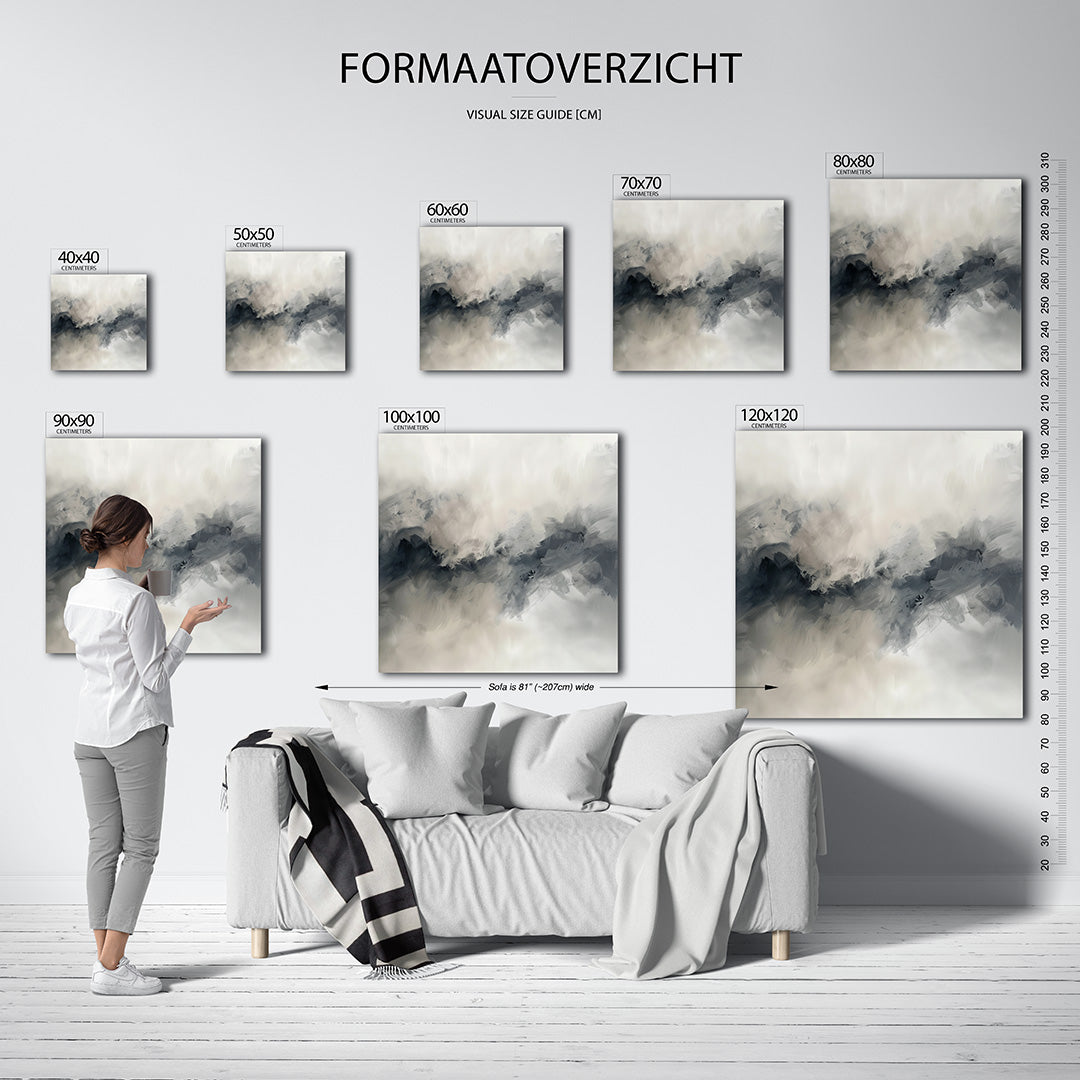 Vloeiende grijstinten kunstwerk – materiaalweergave – dit werk toont een dynamisch spel van vloeiende grijstinten en zachte