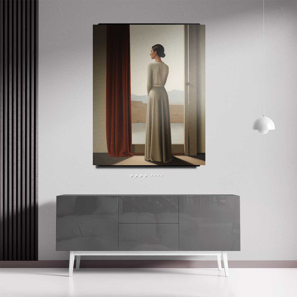 Vrouw bij het Raam – staand kunstwerk voor modern interieur