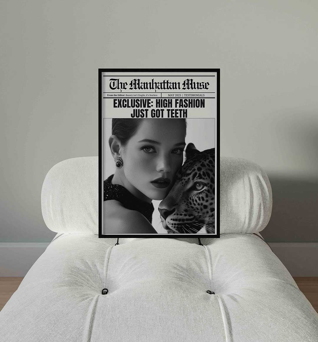Mode en panter – staande Pop Art wanddecoratie van WallArtistic