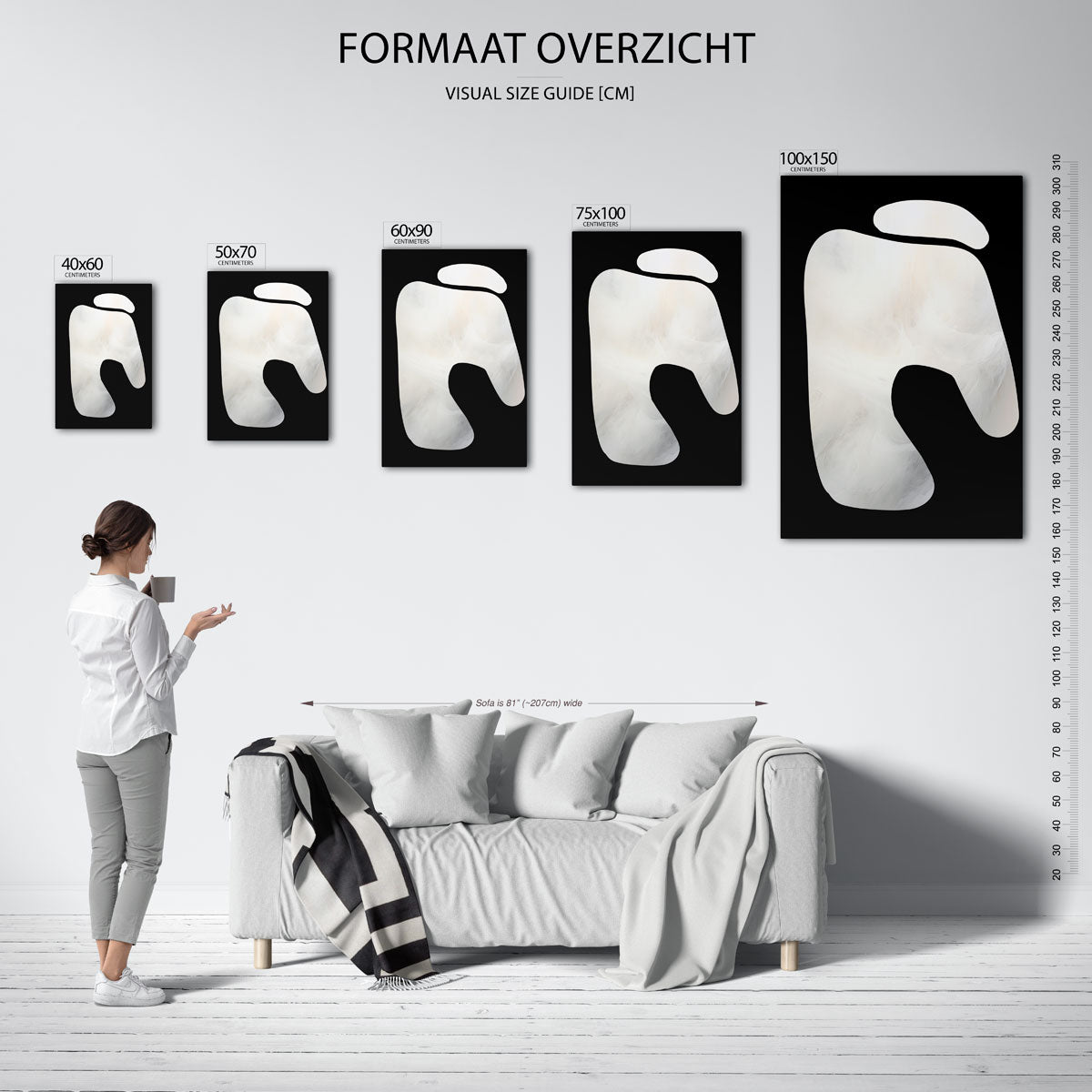 Organische vormen compositie – staande wanddecoratie van WallArtistic