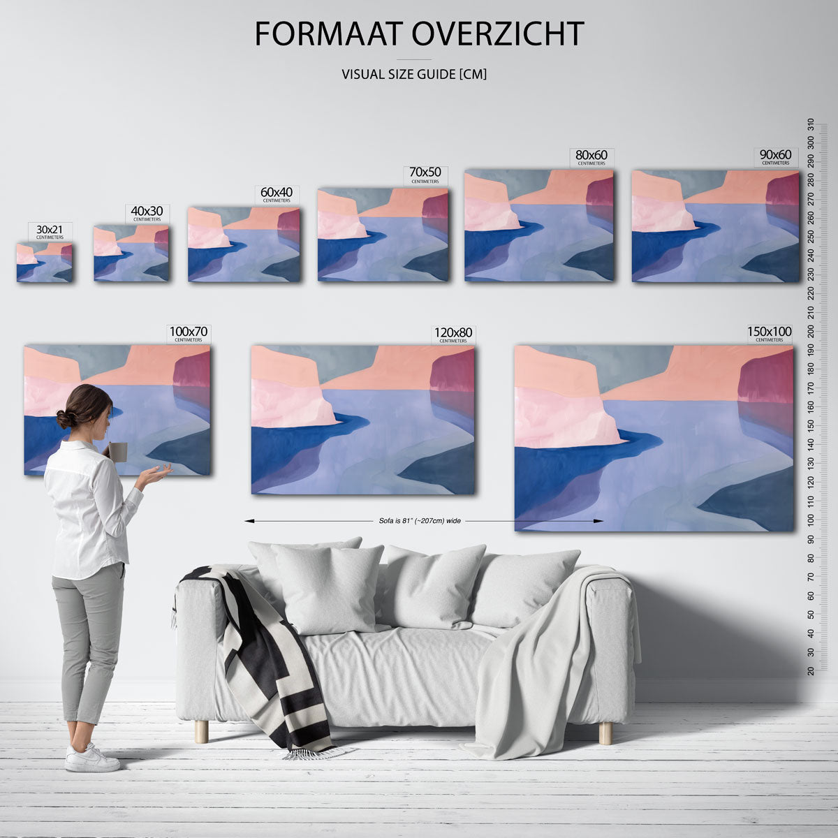 Abstracte landschapsvormen – landscape muurposter met eigentijdse illustratie