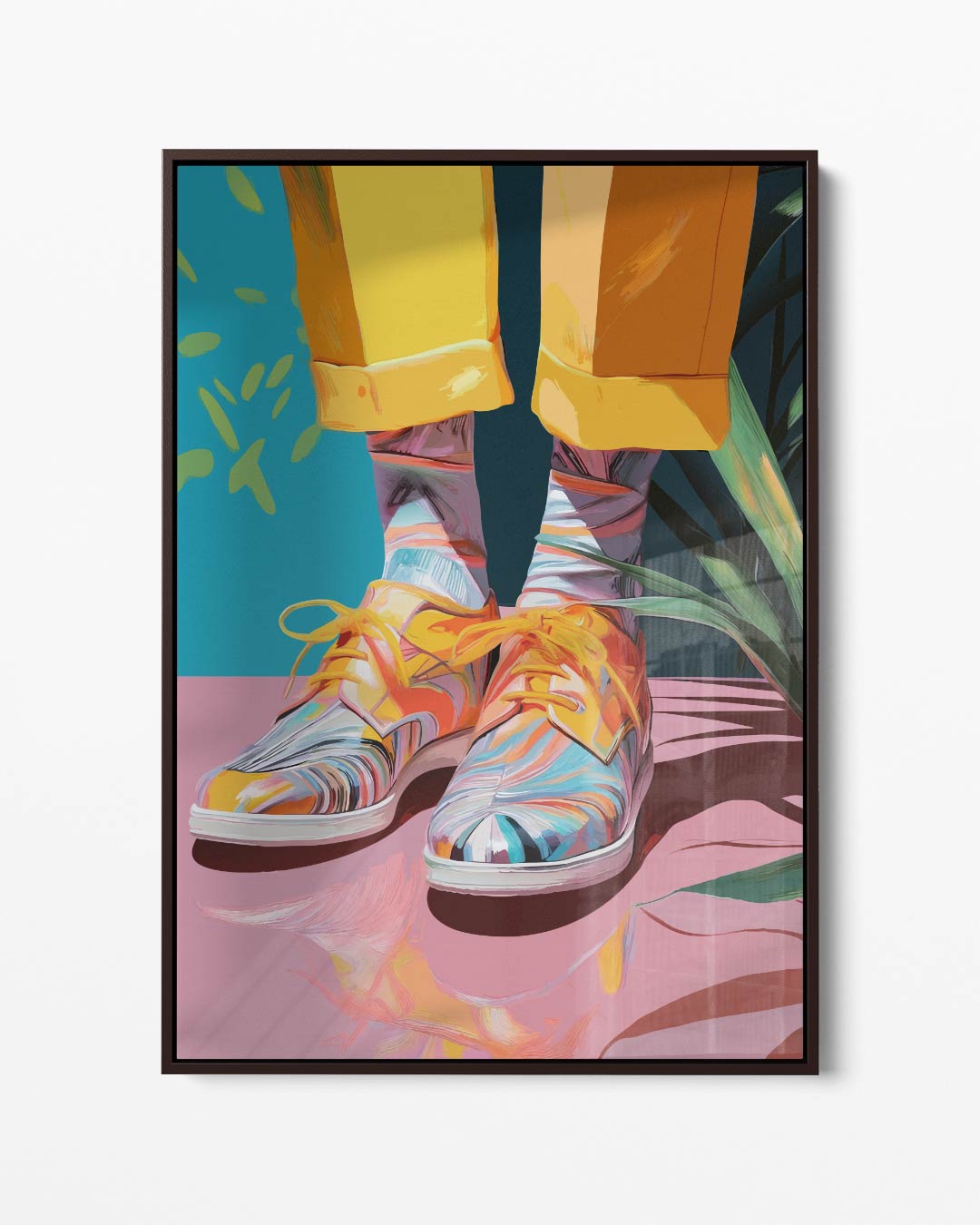 Kleurrijke Lente Wandeling – portret kunstwerk als wanddecoratie