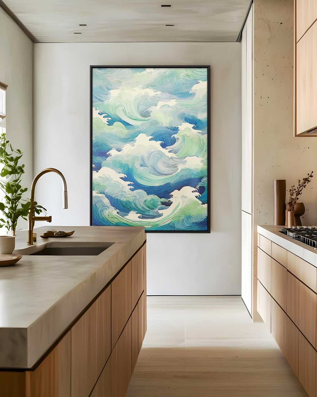 De Dans van de Oceaan – canvas wanddecoratie in portret formaat