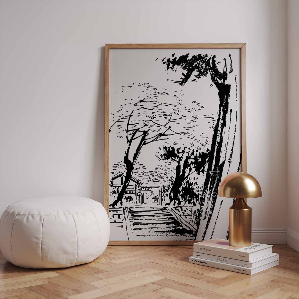 Rustiek Boslandschap – zomerse wandkunst als portret poster
