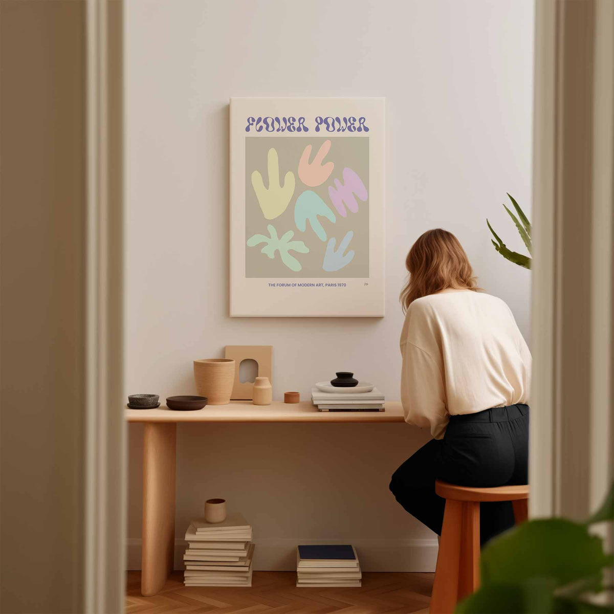 Flower Power Poster – staand kunstwerk voor modern interieur