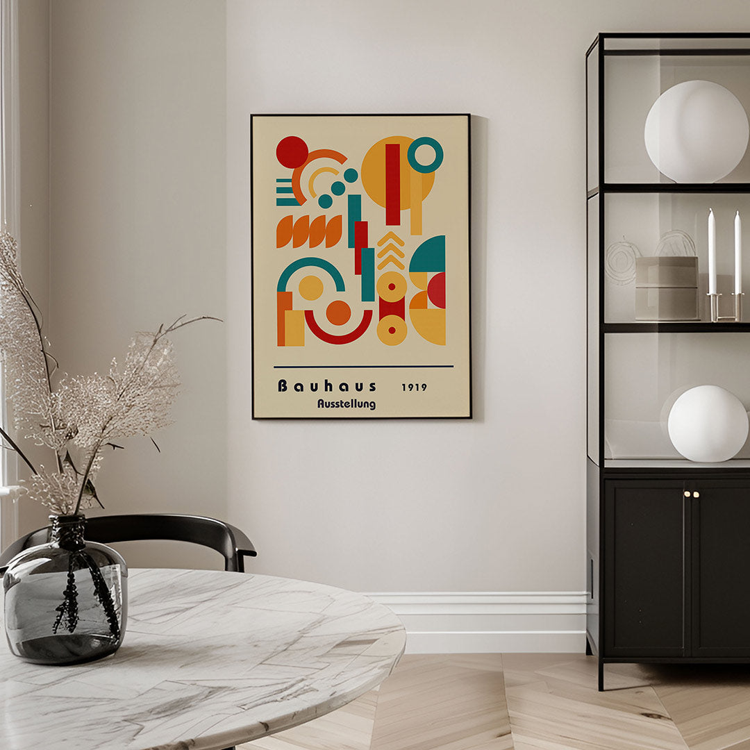 Vorm en kleur – geometrische Bauhaus poster in staand formaat