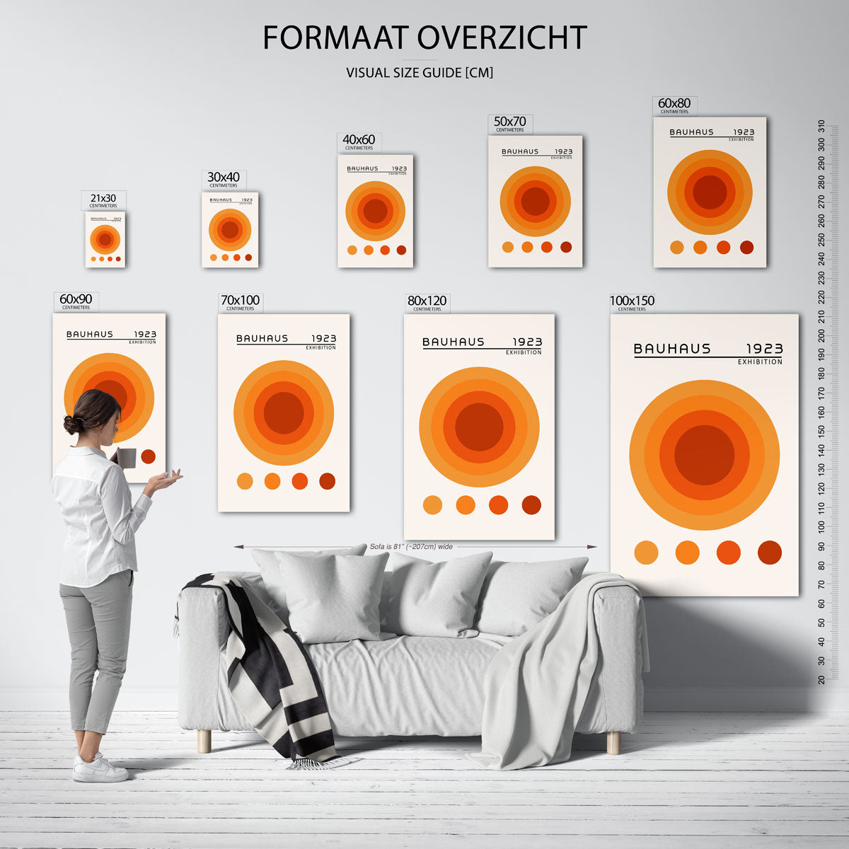Cirkelvormen en kleur – geometrische poster in Bauhaus-stijl van WallArtistic