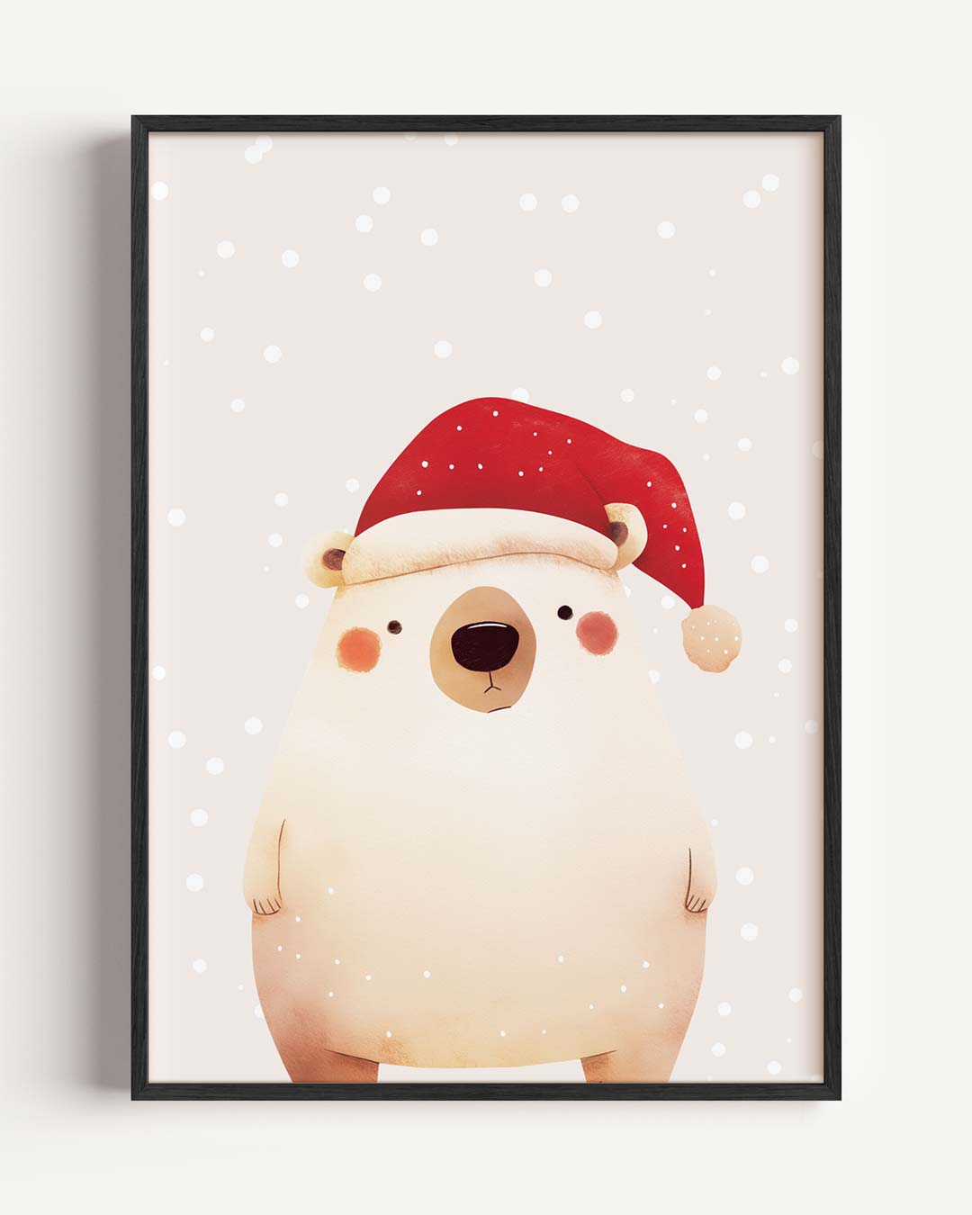 Schattige Kerstbeer – kids portret poster als wanddecoratie