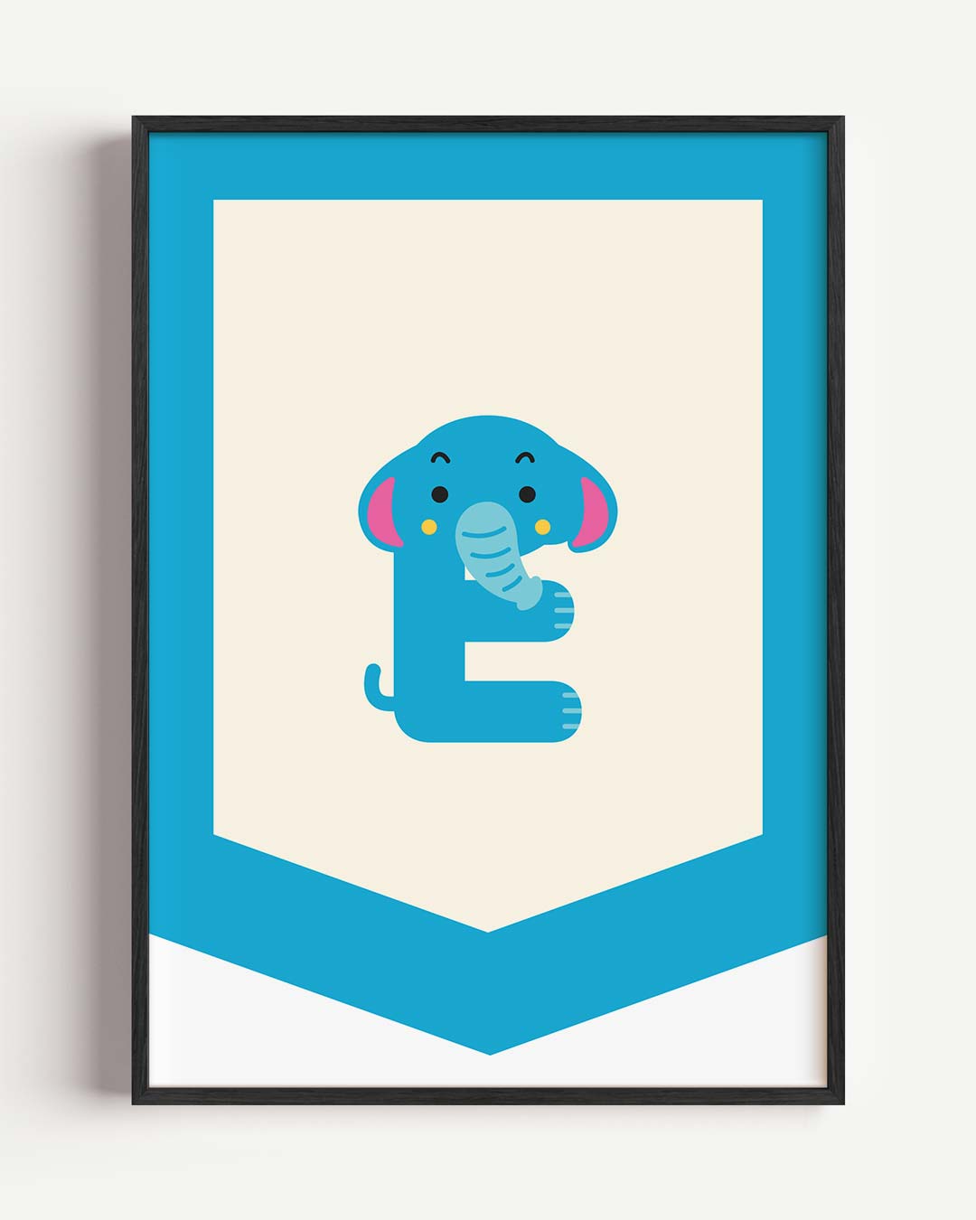 Vrolijke Olifant ABC – kids portret poster als wanddecoratie
