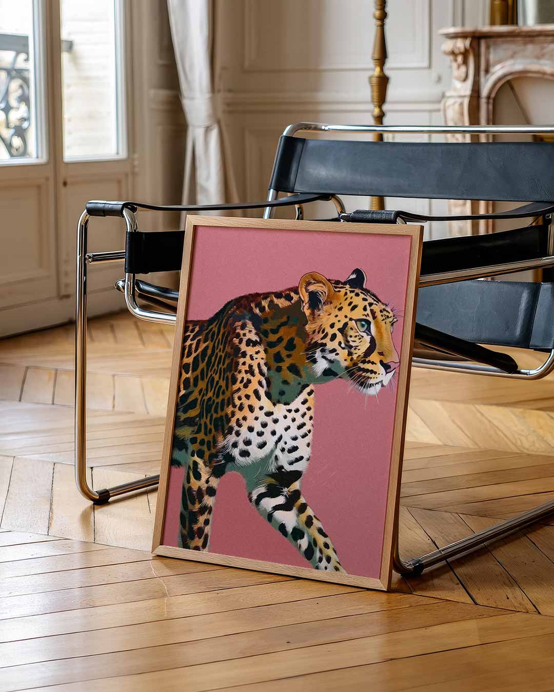 Safari Chic Luipaard – zomerse wandkunst als portret poster