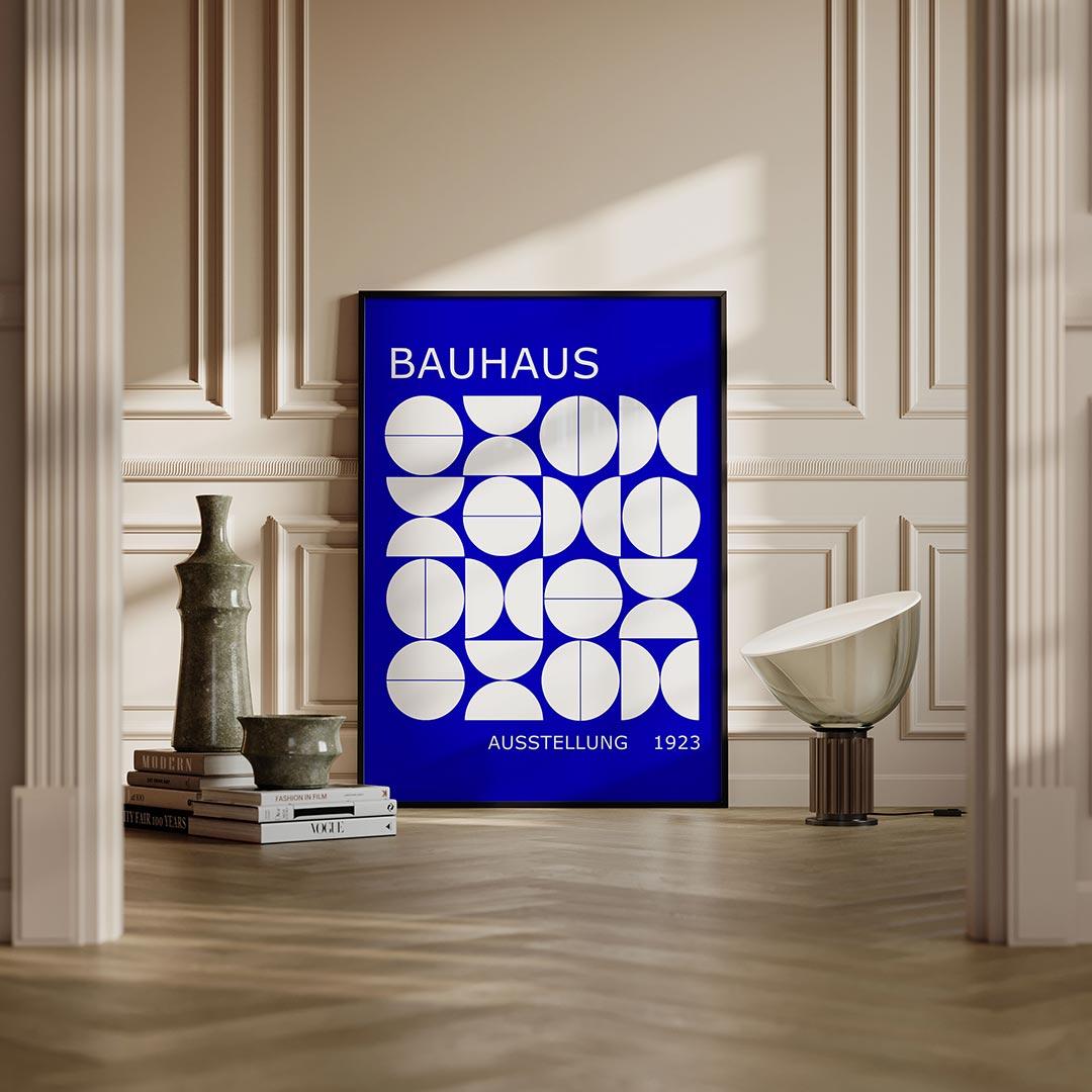 Vormritme en kleur – moderne Bauhaus wandkunst als poster