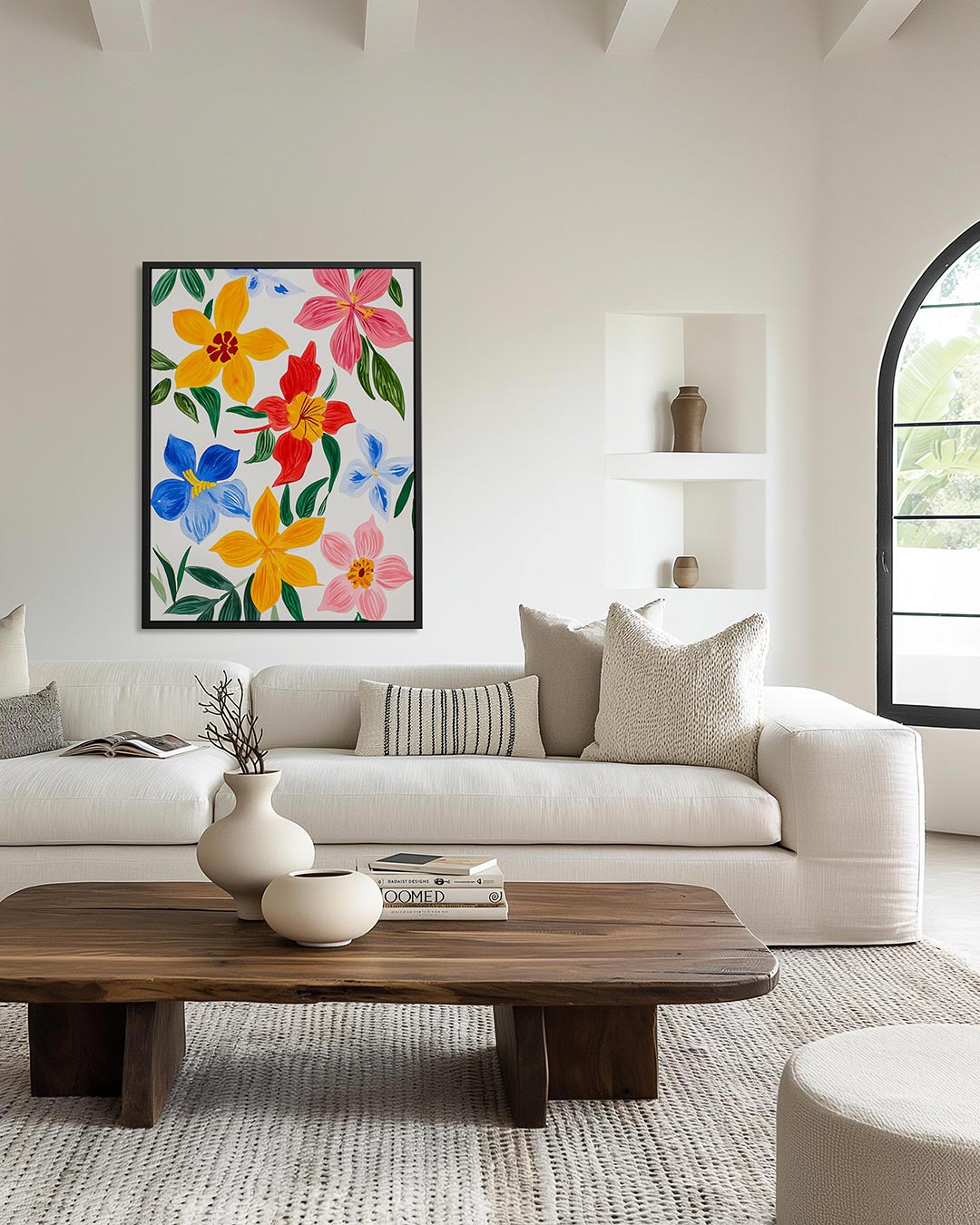 Bloemencompositie – staand wanddecoratie kunstwerk